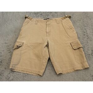 Vintage Y2K Joe Boxer 8 Ball Cargo Shorts Mens 34 Beige Tan Baggy Skater Pockets